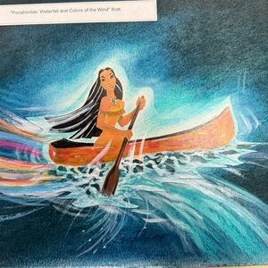 Pocahontas Original Art with Canoe by Ron Pekar